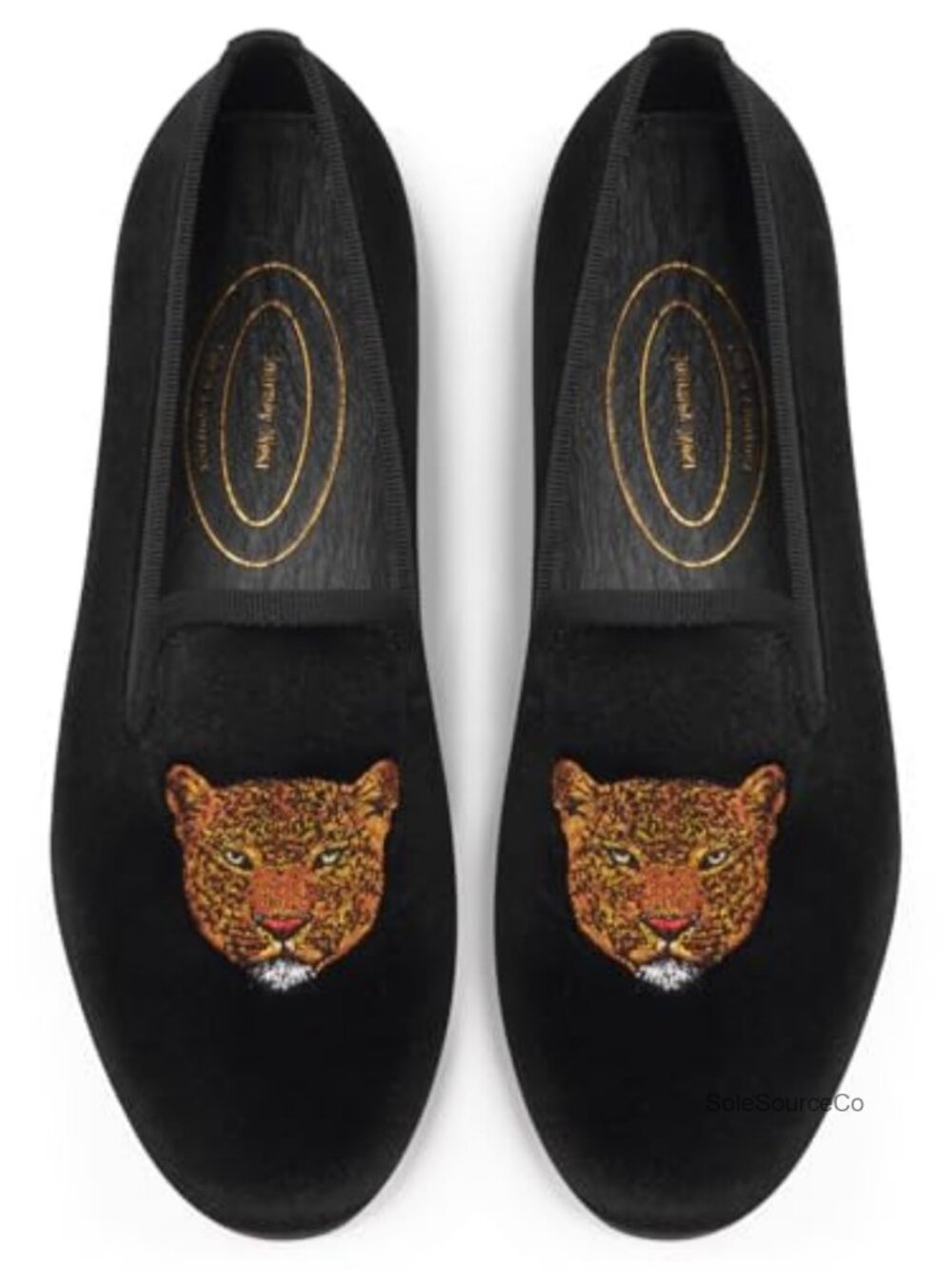 Velvet Loafer Flat Genuine Goat Leather Insole Smoking Slipper